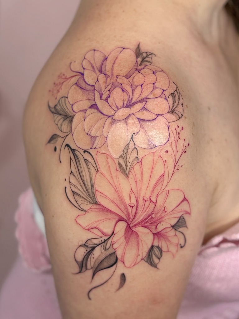 Flores que florescem na pele