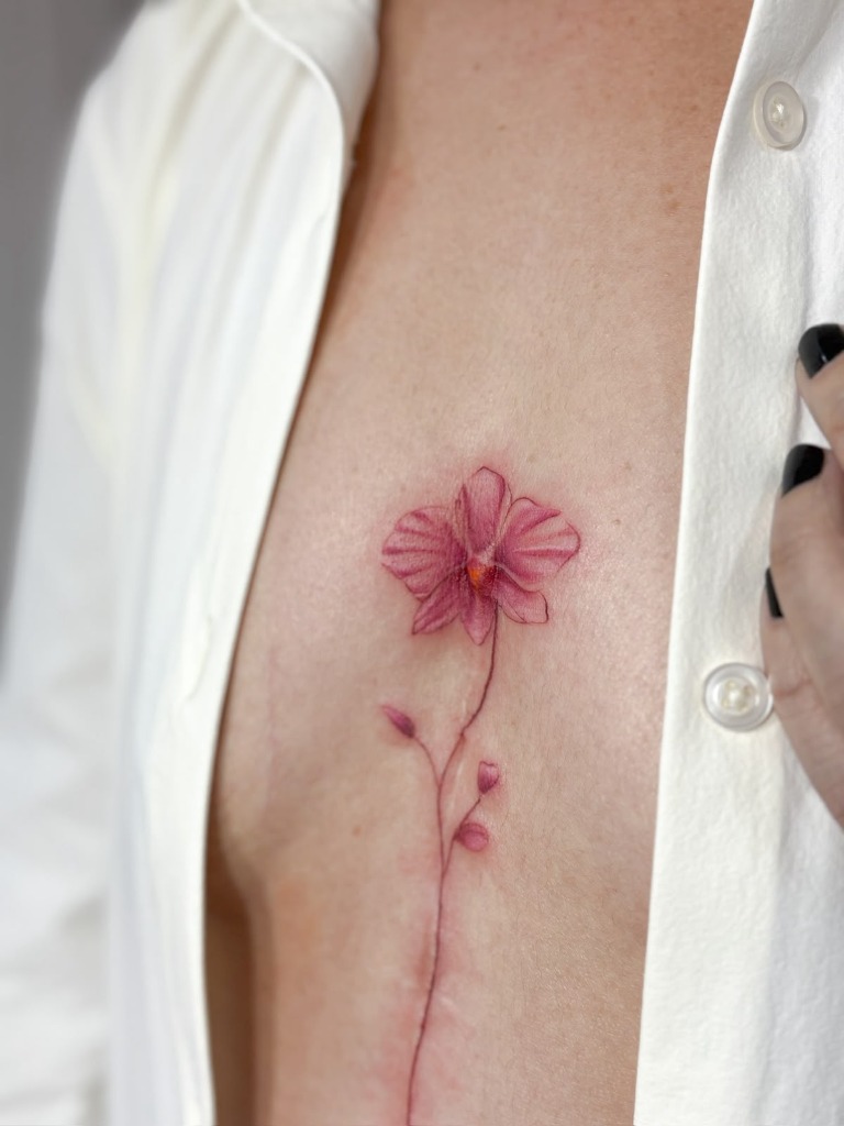 Flores que florescem na pele
